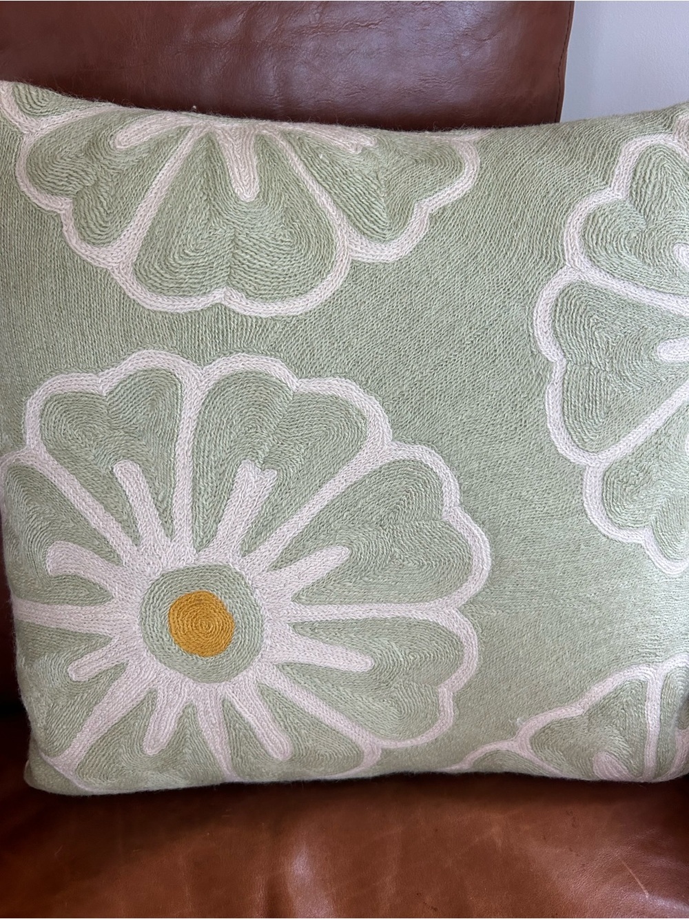 Judy Ross Floral Embroidered Throw Pillow